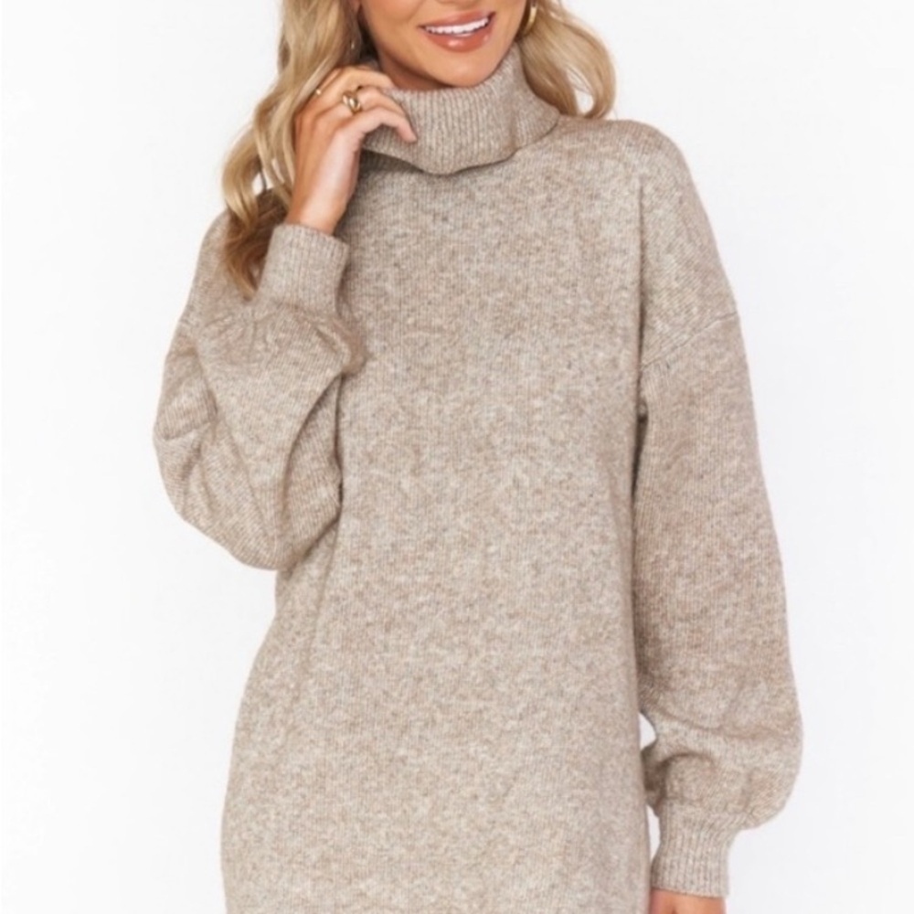 Show Me Your MuMu Oatmeal Turtleneck Sweater Dress